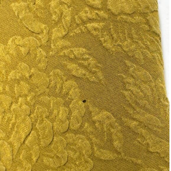 URU Embossed Chartreuse Silk‎ Blouse Chiffon Trim One Size Artisan Made in USA - Picture 7 of 7